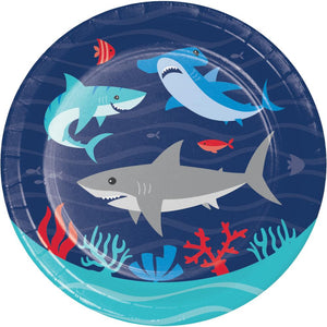 Bulk Pack of 24 Shark Party Paper Dessert Plate