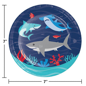 Bulk Pack of 24 Shark Party Paper Dessert Plate