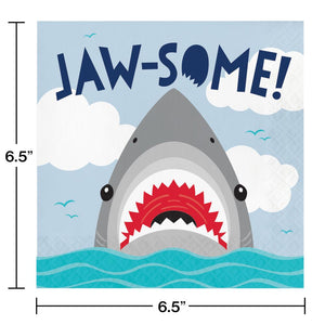 Bulk Pack of 32 Shark Party Luncheon Napkin