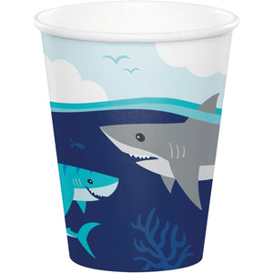 Bulk Pack of 16 Shark Party Hot/Cold Cup 9Oz