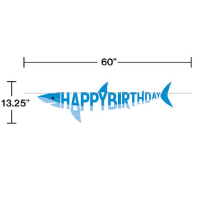 Bulk Pack of 2 Shark Party Banner w/Ribbon