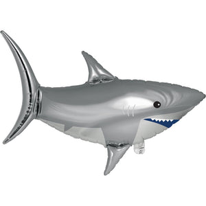 Bulk Pack of 2 Shark Party Metallic Balloon Shark