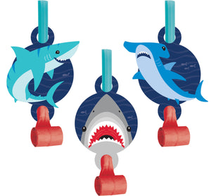 Bulk Pack of 16 Shark Party Blowouts W/ Med