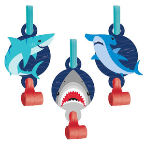 Bulk Pack of 16 Shark Party Blowouts W/ Med