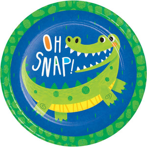 Bulk Pack of 16 Alligator Party Dinner Plate