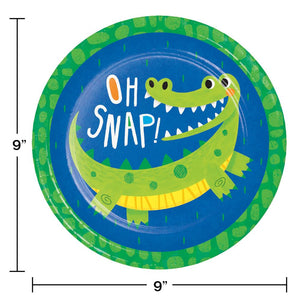 Bulk Pack of 16 Alligator Party Dinner Plate