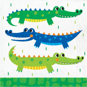 Bulk Pack of 32 Alligator Party Luncheon Napkin