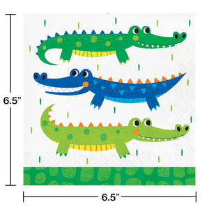 Bulk Pack of 32 Alligator Party Luncheon Napkin