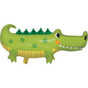 Bulk Pack of 2 Alligator Party Metallic Balloon Alligator