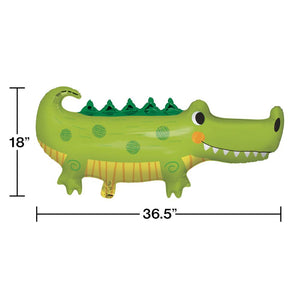 Bulk Pack of 2 Alligator Party Metallic Balloon Alligator