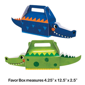 Bulk Pack of 8 Alligator Party Treat Box 3D