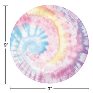 Bulk Pack of 16 Tie Dye Party Dinner Plate