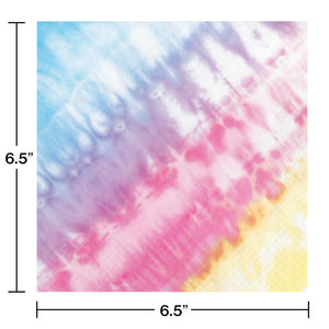 Bulk Pack of 32 Tie Dye Party Luncheon Napkin