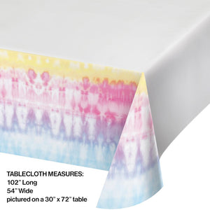 Bulk Pack of 2 Tie Dye Party Paper Tablecover, 54"x102"