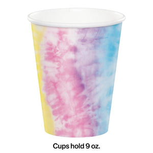 Bulk Pack of 16 Tie Dye Party Hot/Cold Cup 9Oz