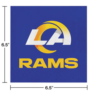 Bulk Pack of 32 Los Angeles Rams Luncheon Napkin