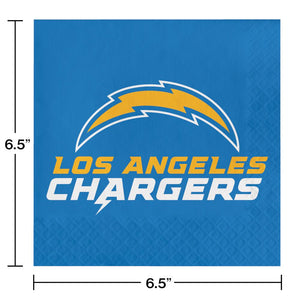 Bulk Pack of 32 Los Angeles Chargers Luncheon Napkin