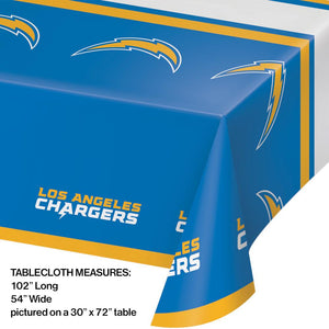 Bulk Pack of 2 Los Angeles Chargers Plastic Tablecover, 54"x102"