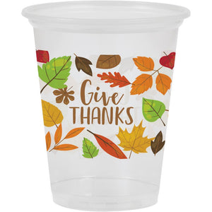 Bulk Pack of 16 Fall Leaves 16Oz Clear Plastic Cup