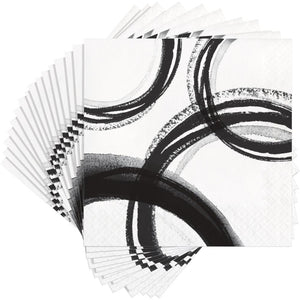 Bulk Pack of 32 Artistic Abstract 3-Ply Luncheon Napkin