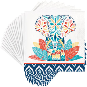 Bulk Pack of 32 Global Boho 3-Ply Luncheon Napkin