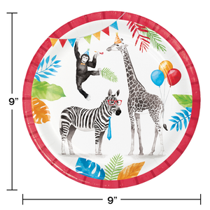 Bulk Pack of 16 Party Animals Dinner Plate