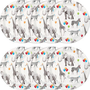 Bulk Pack of 24 Party Animals Paper Dessert Plate