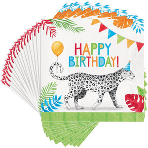 Bulk Pack of 32 Party Animals Luncheon Napkin