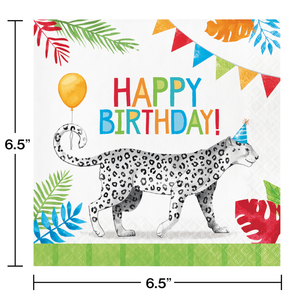 Bulk Pack of 32 Party Animals Luncheon Napkin