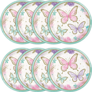 Bulk Pack of 16 Butterfly Shimmer Dinner Plate