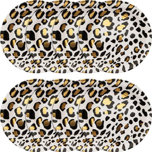 Bulk Pack of 16 Leopard Paper/Foil Dessert Plate