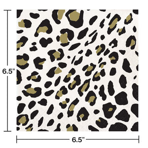 Bulk Pack of 32 Leopard Luncheon Napkin