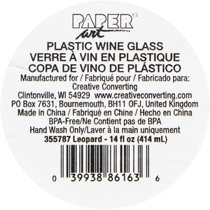 Bulk Pack of 3 Leopard 14oz Stemless Wine Glass