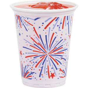 Bulk Pack of 16 Fun Fireworks Printed Plastic 16 oz Cups