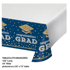 Bulk Pack of 2 Glittering Grad Paper Tablecover, 54" x 102"