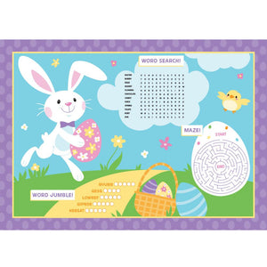 Bulk Pack of 16 Easter Activity Placemats