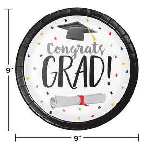 Bulk Pack of 16 Graduation Fun Dinner Plate