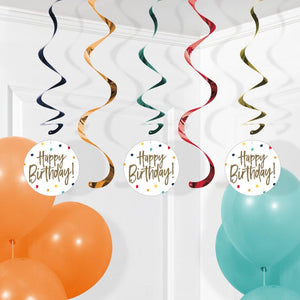 Bulk Pack of 10 Birthday Stripes Dizzy Danglers Assorted