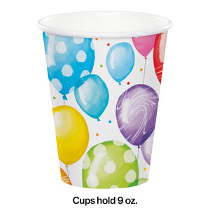 Bulk Pack of 16 Balloon Bash Hot/Cold Cup 9Oz