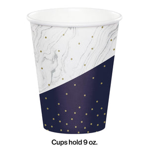 Bulk Pack of 16 Navy & Gold Milestone Hot/Cold Cup 9Oz