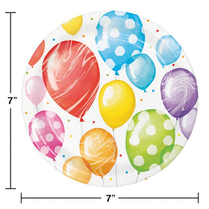 Bulk Pack of 24 Balloon Bash Paper Dessert Plate