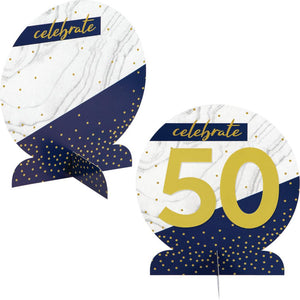 Bulk Pack of 6 Navy & Gold Milestone Centerpiece stands