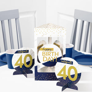 Bulk Pack of 6 Navy & Gold Milestone Centerpiece stands