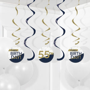 Bulk Pack of 10 Navy & Gold Milestone Dizzy Danglers Assorted w/ Stickers