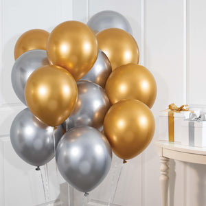 144ct Bulk Gold and Silver Balloon Bunch