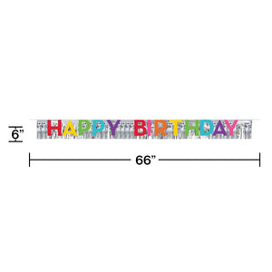 Bulk Pack of 2 Birthday Letter Banner w/ Foil Fringe