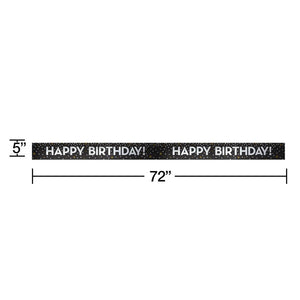 12ct Bulk Gold and Silver Happy Birthday Foil Banners