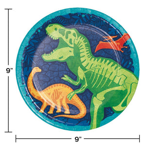 Bulk Pack of 16 Dino Dig Dinner Plate