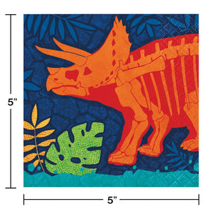 Bulk Pack of 48 Dino Dig Beverage Napkin