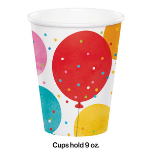 Bulk Pack of 16 Confetti Balloons Hot/Cold Cup 8Oz